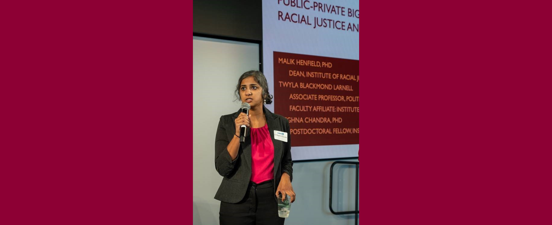 Meghna Chandra presenting the State of Black Chicago Report